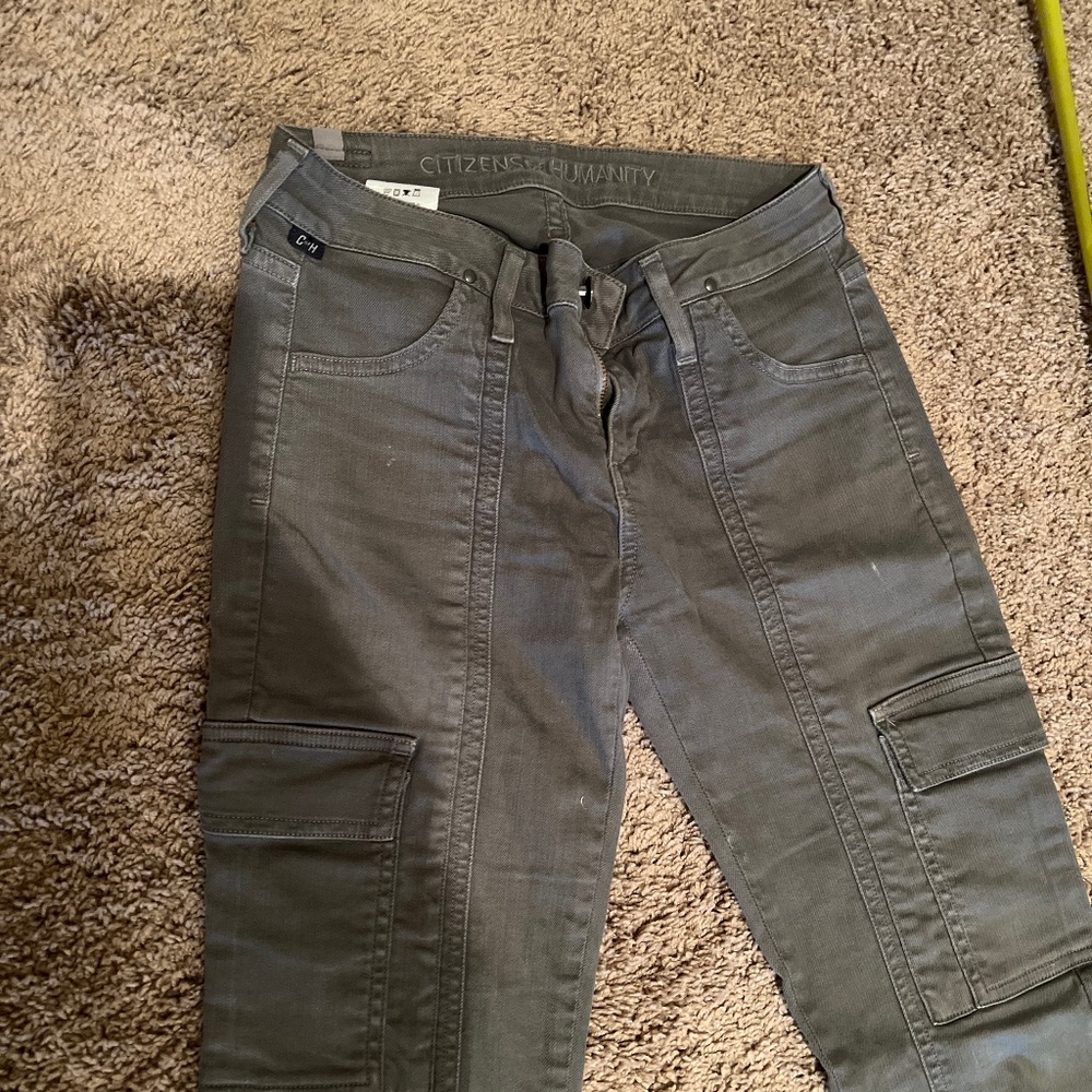 Citizens of Humanity army green cargo skinny jeans size 25